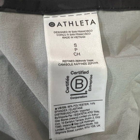 Athleta Refined Zephyr Tank Top Black & Gray Floral UPF Quick Dry Small NWT - Picture 7 of 9